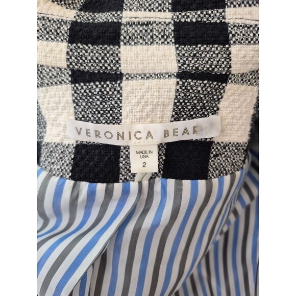 Veronica Beard Women's Black White Checkered Miller Dickey Jacket Blazer Size 2 - Picture 5 of 6